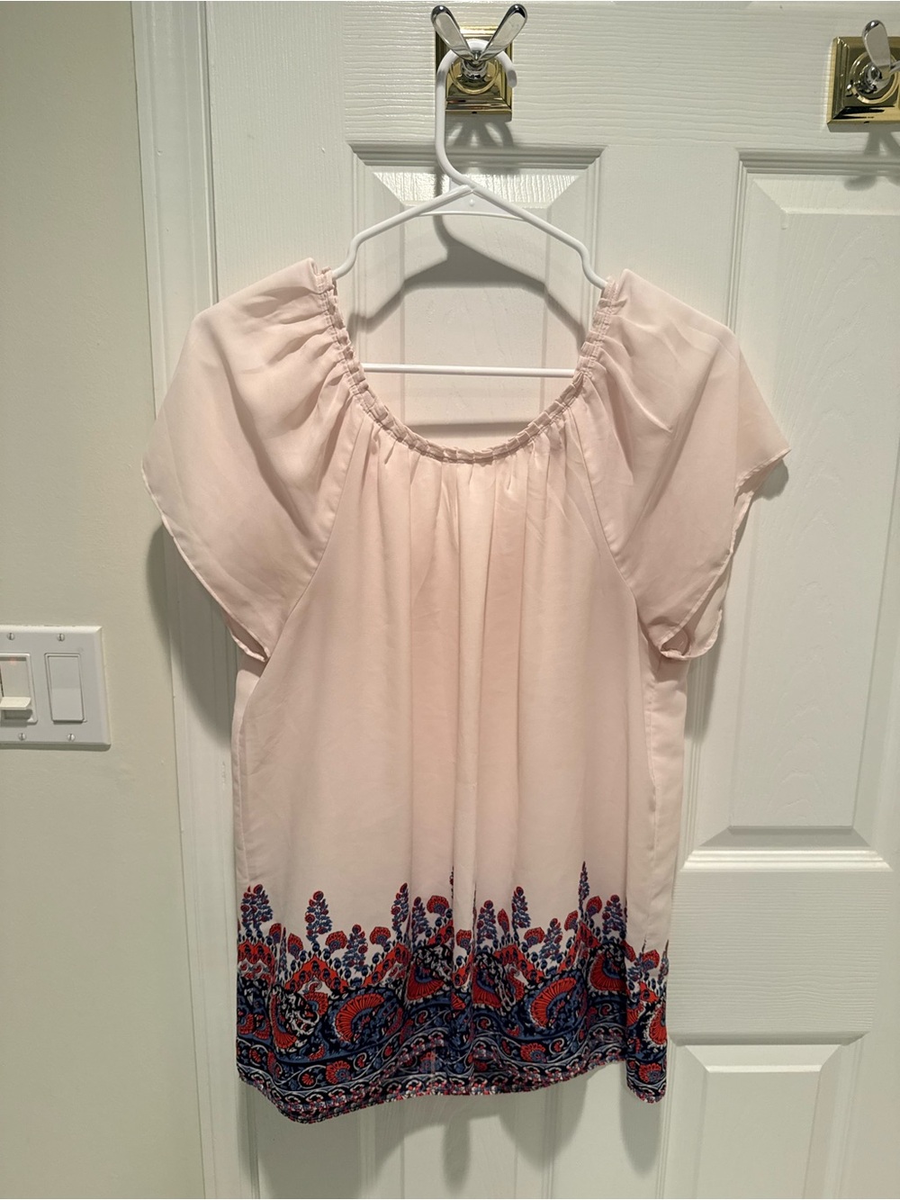LOFT Light Pink Paisley Hem Tunic